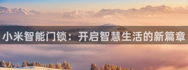 利记网官网网址：小米智能门锁：开启智慧生活的新篇章