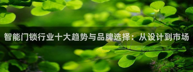 利记彩票官网：智能门锁行业十大趋势与品牌选择：从设计到市场