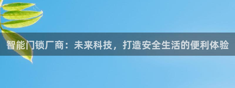 利记买球官网：智能门锁厂商：未来科技，打造安全生活的便利体验